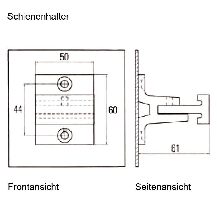 Derungs Norm-Wandschienensystem 25 x 10 mm 