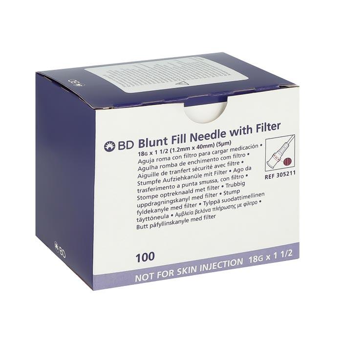 BD Blunt Fill Aufziehkanüle mit Filter 1,2 x 40 mm  18 G x 1 1/2