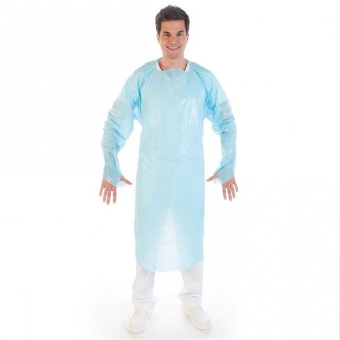 MRSA Schutzkittel CPE blau Gr. XL 