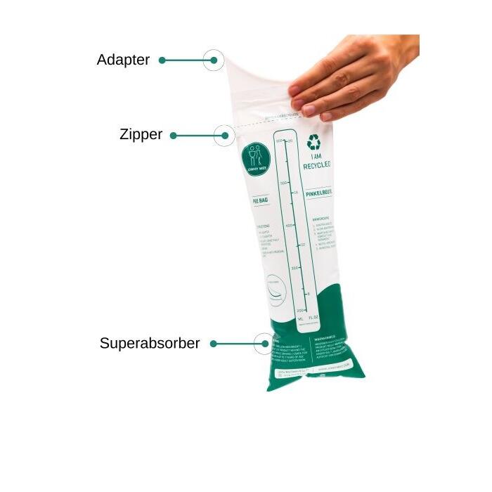 Jonhy Wee - Unisex Pinkelbeutel (3 X 600ml, recycelt)