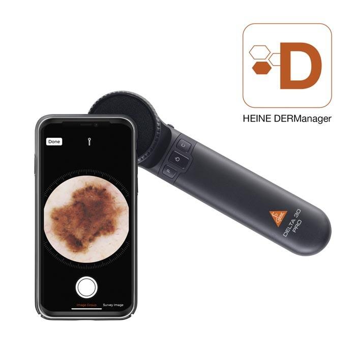 HEINE DELTA 30 PRO Dermatoskop mit Kontaktscheibe mit Skala