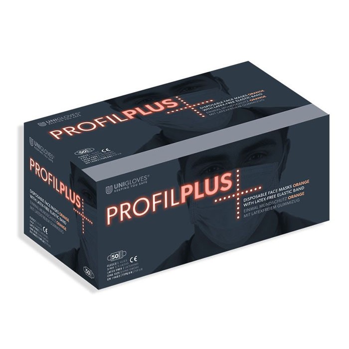 Einmal-Mundschutz Profil Plus orange 