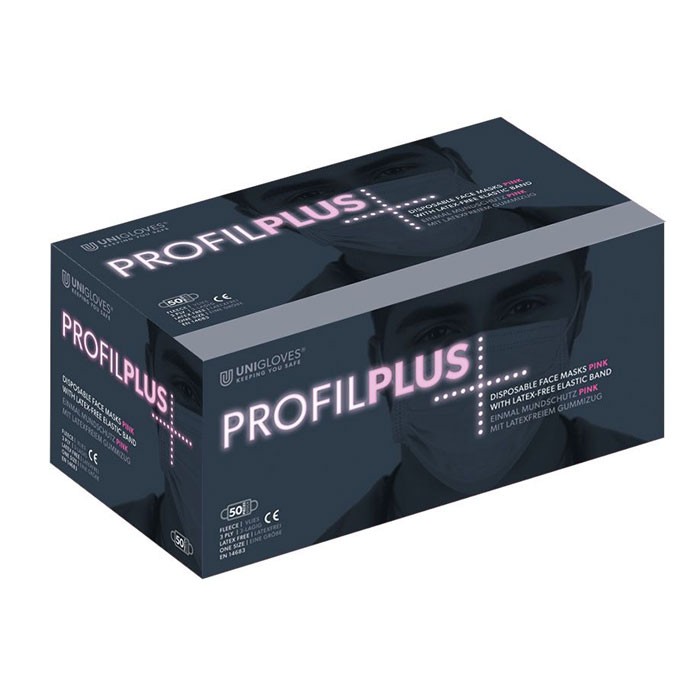 Einmal-Mundschutz Profil Plus pink 
