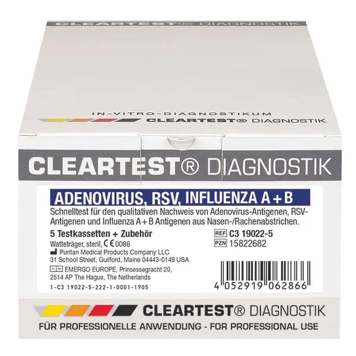 CLEARTEST� Adenovirus / RSV / Influenza A + B, Kombitest  (10 Teste)