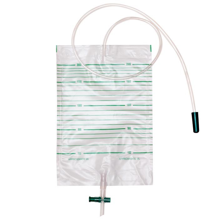 DCT Urinbeutel 2,0 L mit T-Tab-Abflusshahn und Rcklaufsperre 