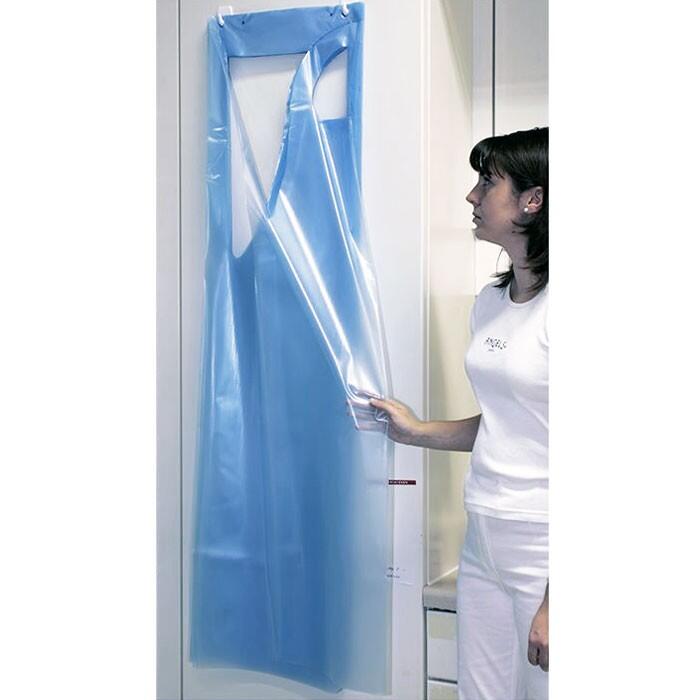 Einmal-Schrzen 140 x 75 cm blau rautiert geprgt
