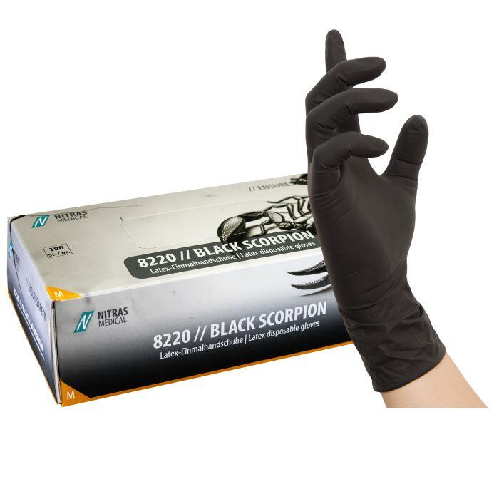 NITRAS BLACK SCORPION Latexhandschuhe Gr. S 