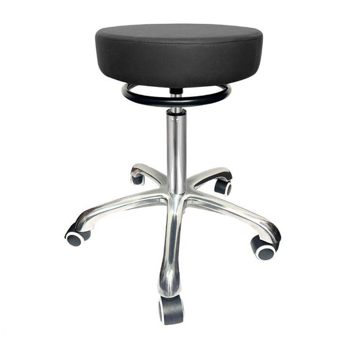 Rollhocker schwarz mit Aluminiumfu 