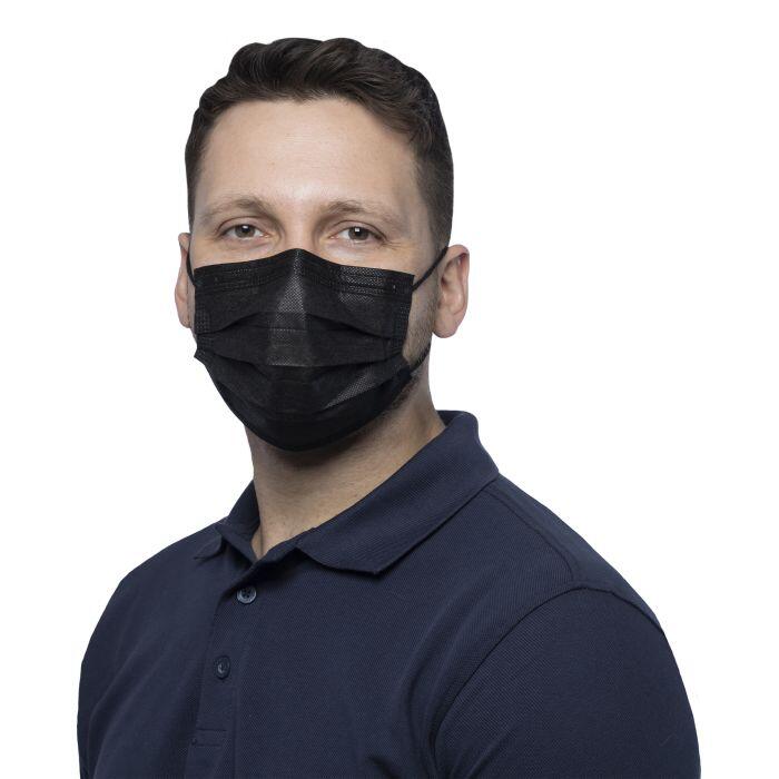 SOFT PROTECT PLUS medizinische Gesichtsmaske  Schwarz 