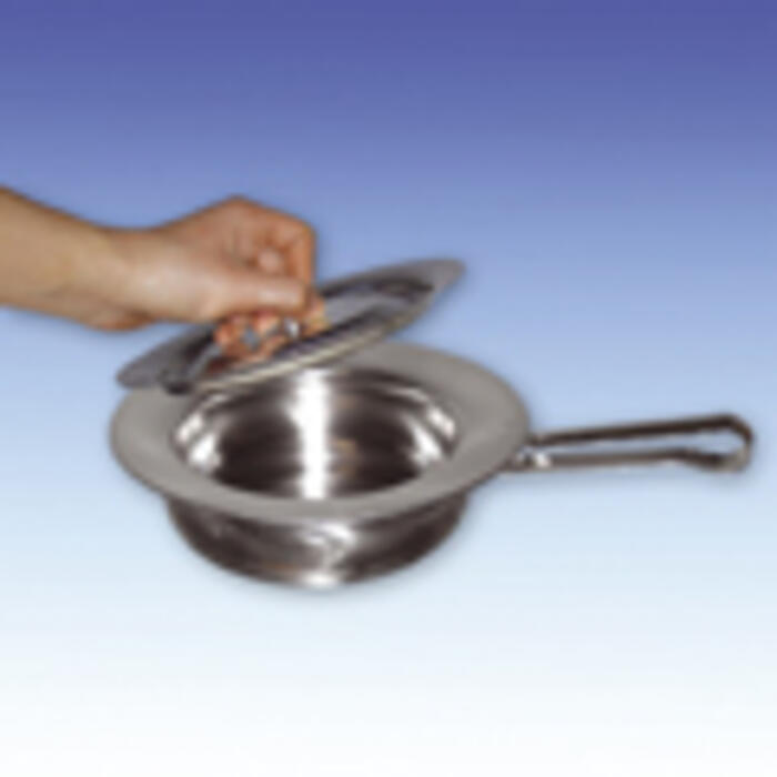 Steckbecken mit Flachgriff und Deckel