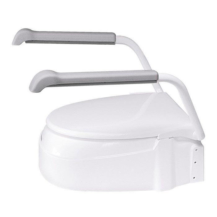 Toilettensitzerhhung mit Armlehnen und Deckel 