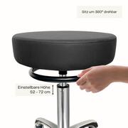 Rollhocker schwarz mit Aluminiumfu 