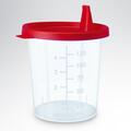 Urinbecher mit Schnappdeckel rot