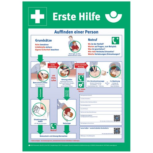 Anleitung zur Ersten Hilfe bei Unfällen bestellen | MSG ...